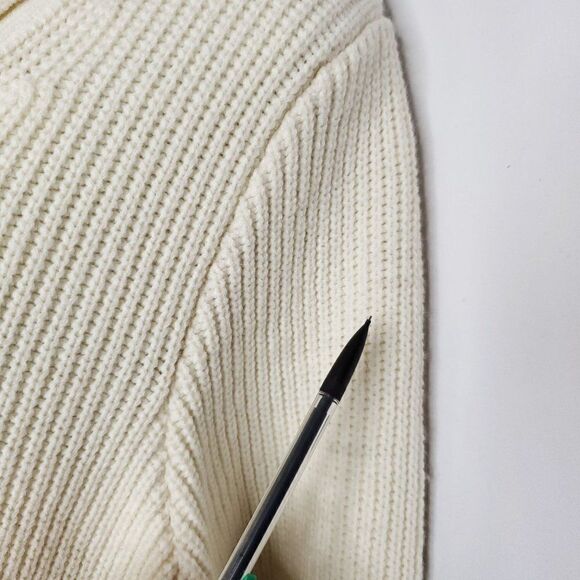 NEW Grandpa Shawl Collar Long Cardigan Sweater S Tunic Cream Ivory Long Sleeve - Picture 5 of 6